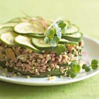 Tian de courgettes à l’agneau et au blé Tian de courgettes à l’agneau et au blé